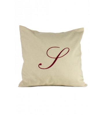 Cotton cushion - beige with...