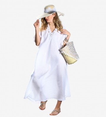 Giotto - Linen caftan with...